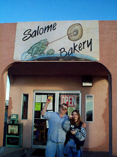 Anne and Rick in front of the Salome Bakery