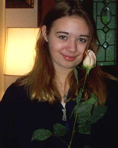 Anne with a white rose on Mothers Day