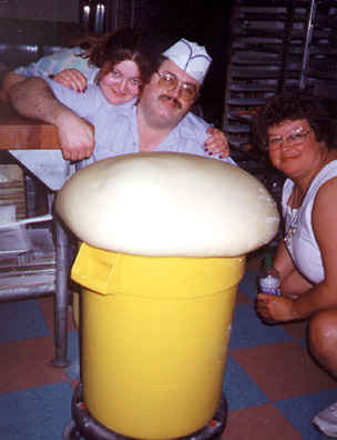 Rick Debra & Valorie watching donut dough rise