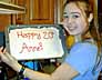 Anne holding cake