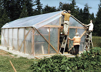 Building the first greenhouse for The HerbFarm