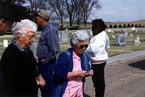 Mom and Tiny at Brule Cemetery