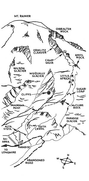 camp muir on mt rainier map