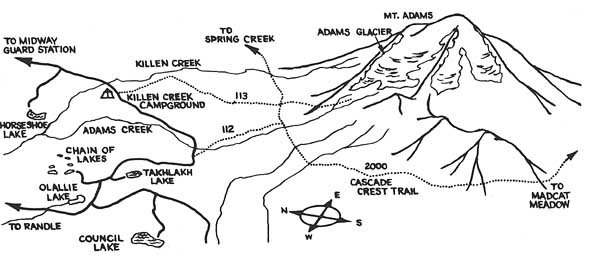 mt adams glacier camp map